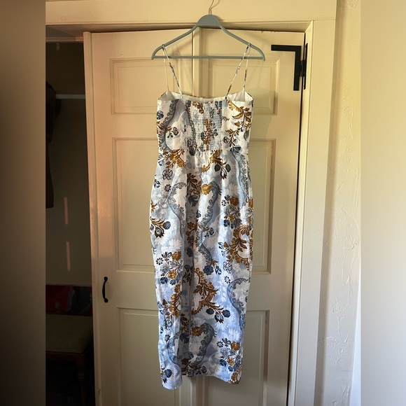 Reformation 10 Frankie Linen Maxi Dress Reign Print - Picture 3 of 4